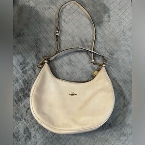 Coach Harley East West Ivory Pebble Leather Hobo Shoulder Bag